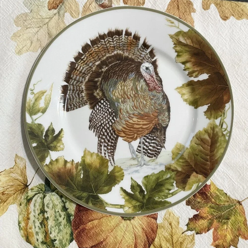 Williams Sonoma Botanical Leaf and Turkey 8.5